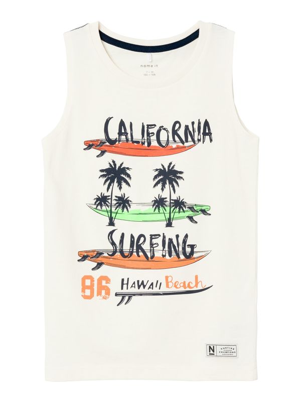 NAME IT NAME IT Тениска 'ZEFRANS'  кремаво / нощно синьо / лайм / оранжево