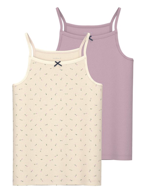 NAME IT NAME IT Топ 'Strap'  кремаво / зелено / орхидея