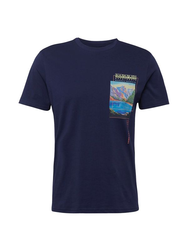 NAPAPIJRI NAPAPIJRI Тениска 'CANADA'  морскосиньо / светлосиньо / мента / оранжево
