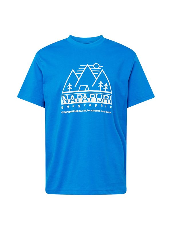 NAPAPIJRI NAPAPIJRI Тениска 'FABER'  лазурно синьо / бяло