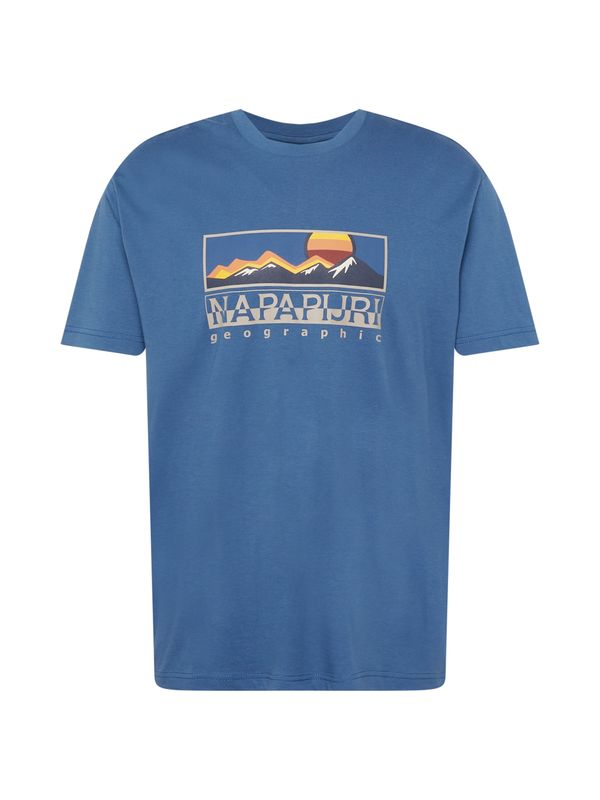 NAPAPIJRI NAPAPIJRI Тениска 'FREESTYLE'  бежово / синьо / нейви синьо / жълто