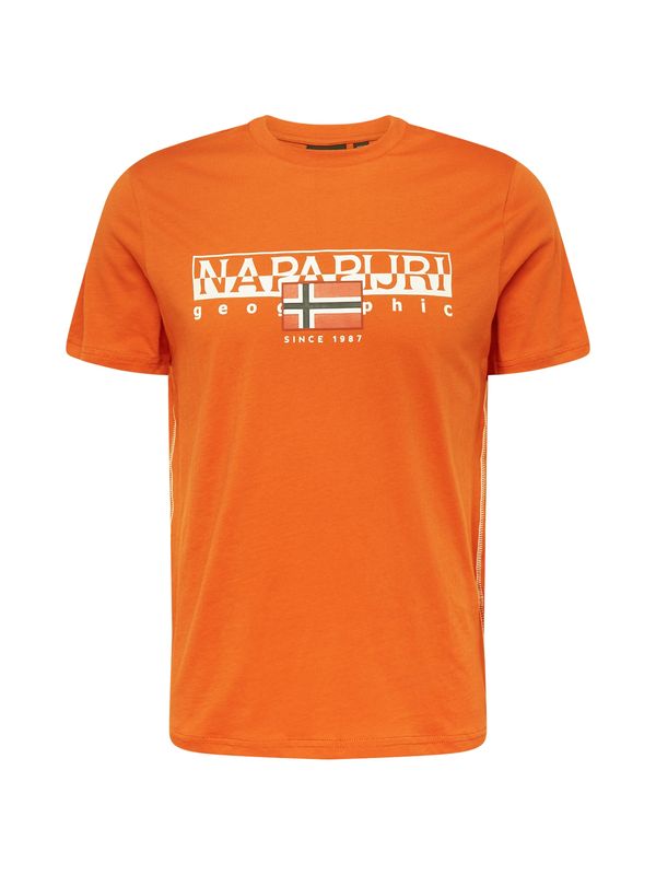 NAPAPIJRI NAPAPIJRI Тениска 'S-AYLMER'  оранжево / черно / мръсно бяло