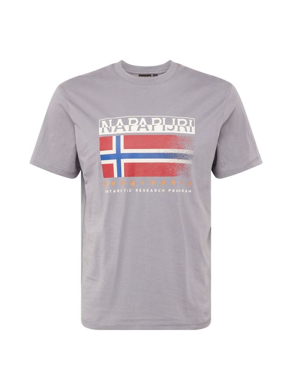 NAPAPIJRI NAPAPIJRI Тениска 'S-KREIS'  синьо / сиво / червено / бяло