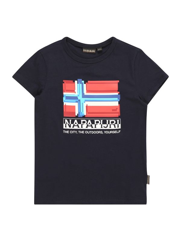 NAPAPIJRI NAPAPIJRI Тениска 'S-LIARD'  морскосиньо / аквамарин / пъпеш / бяло