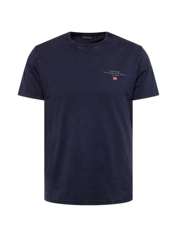NAPAPIJRI NAPAPIJRI Тениска 'SELBAS'  морскосиньо / тъмночервено / бяло