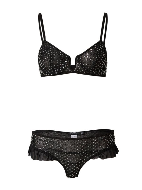Nasty Gal Nasty Gal Комлекти бельо  черно / сребърно