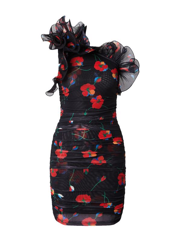 Nasty Gal Nasty Gal Рокля за коктейл  синьо / оранжево / червено / черно