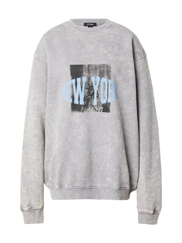 Nasty Gal Nasty Gal Суичър 'New York'  небесносиньо / сив меланж / черно