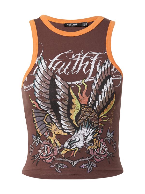 Nasty Gal Nasty Gal Топ  шоколад / пъстро
