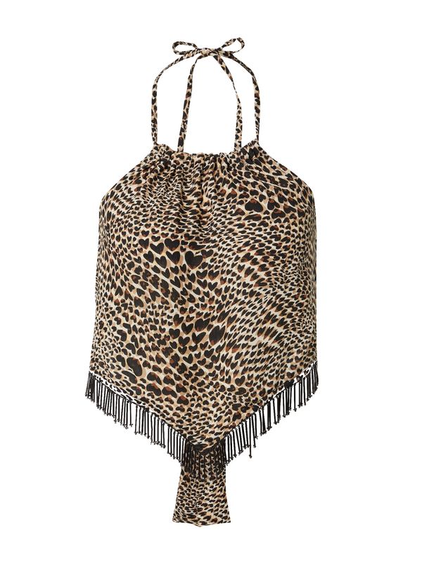 Nasty Gal Nasty Gal Топ  светлокафяво / черно / бяло