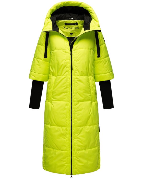 NAVAHOO NAVAHOO Зимно палто 'Ciao Miau XIV'  неоново зелено / черно