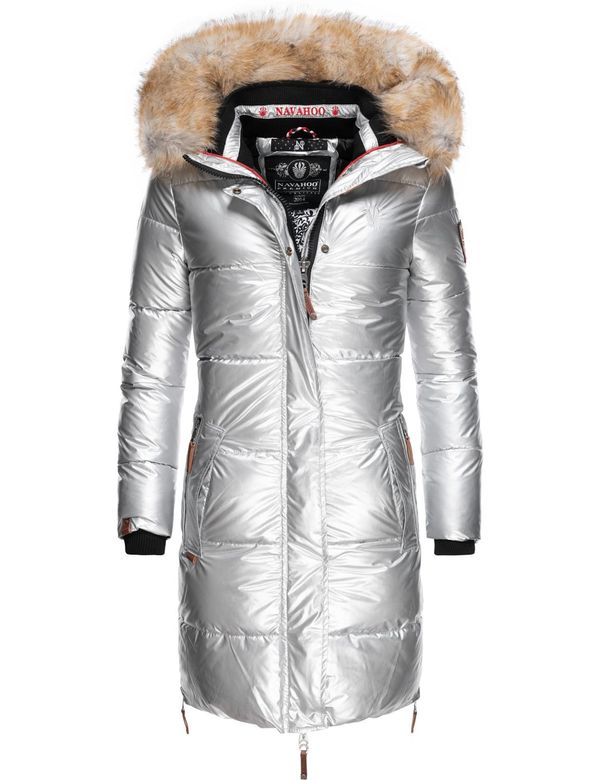 NAVAHOO NAVAHOO Зимно палто 'Halina'  светлокафяво / черно / сребърно