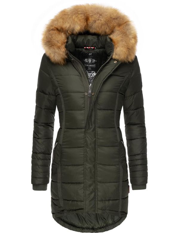 NAVAHOO NAVAHOO Зимно палто 'Papaya'  бежово меланж / маслина