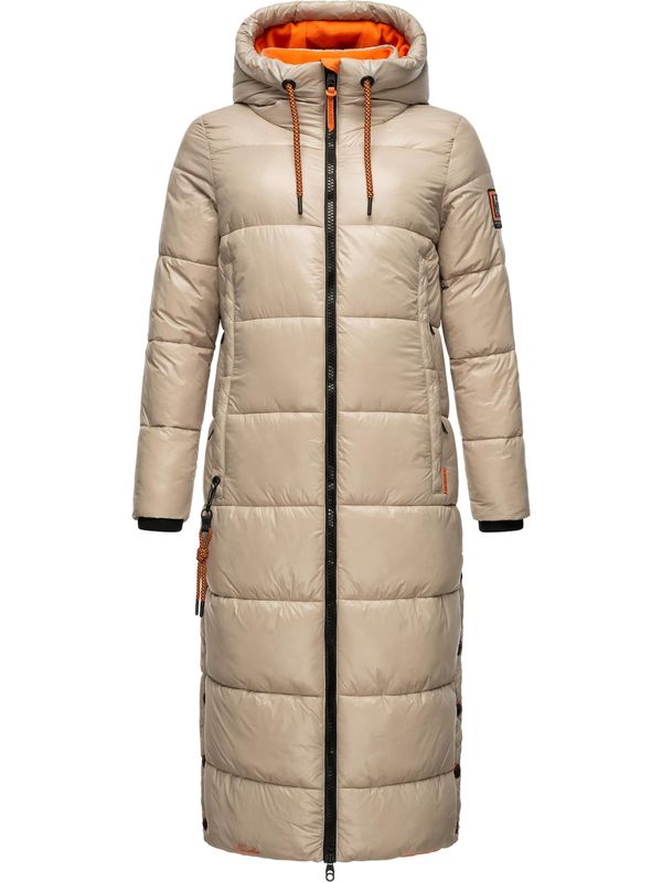 NAVAHOO NAVAHOO Зимно палто 'Schmuseengel'  таупе сиво / оранжево