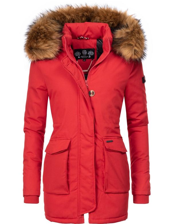NAVAHOO NAVAHOO Зимно палто 'Schneeengel'  кафяво / неоново червено