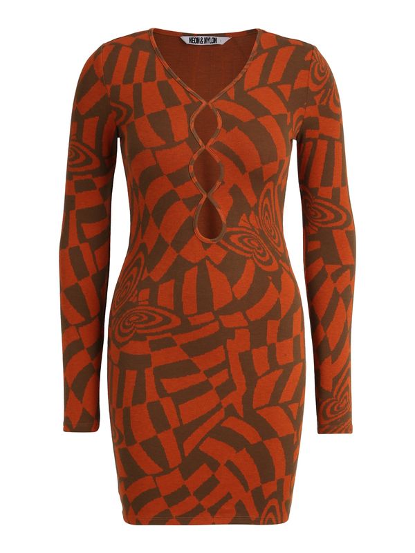 NEON & NYLON NEON & NYLON Рокля 'NORA'  умбра / тъмно коралово