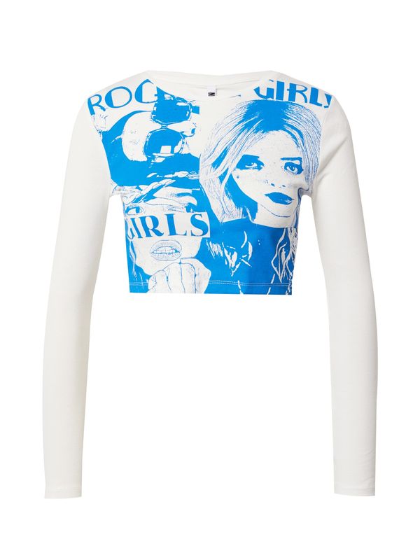 NEON & NYLON NEON & NYLON Тениска 'CHARM'  синьо / бяло