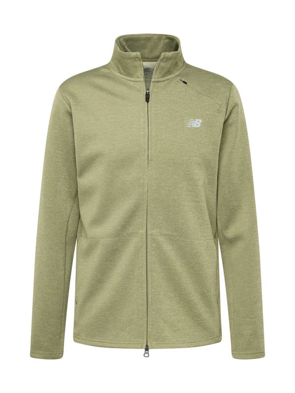new balance new balance Спортна жилетка с качулка  светлосиво / зелен меланж