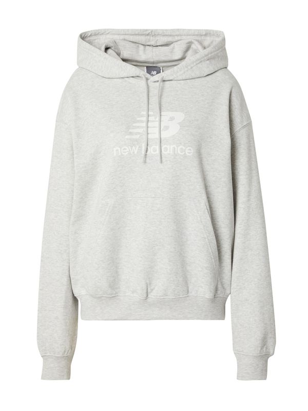 new balance new balance Суичър 'ESSENTIALS'  светлосиво / бяло