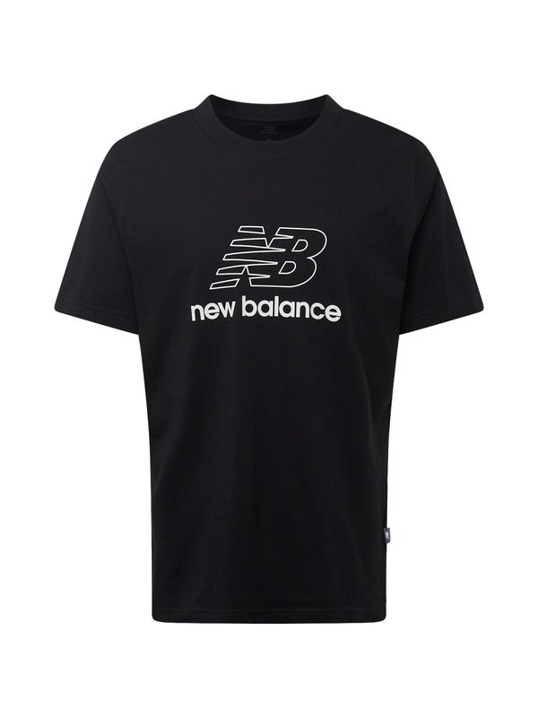 new balance new balance Тениска  черно / бяло