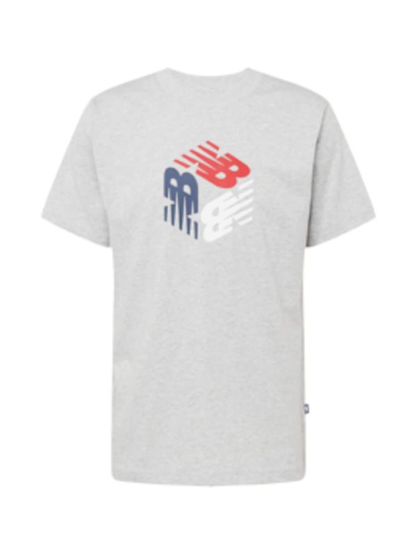 new balance new balance Тениска 'Essentials Explorer'  морскосиньо / сив меланж / червено / бяло