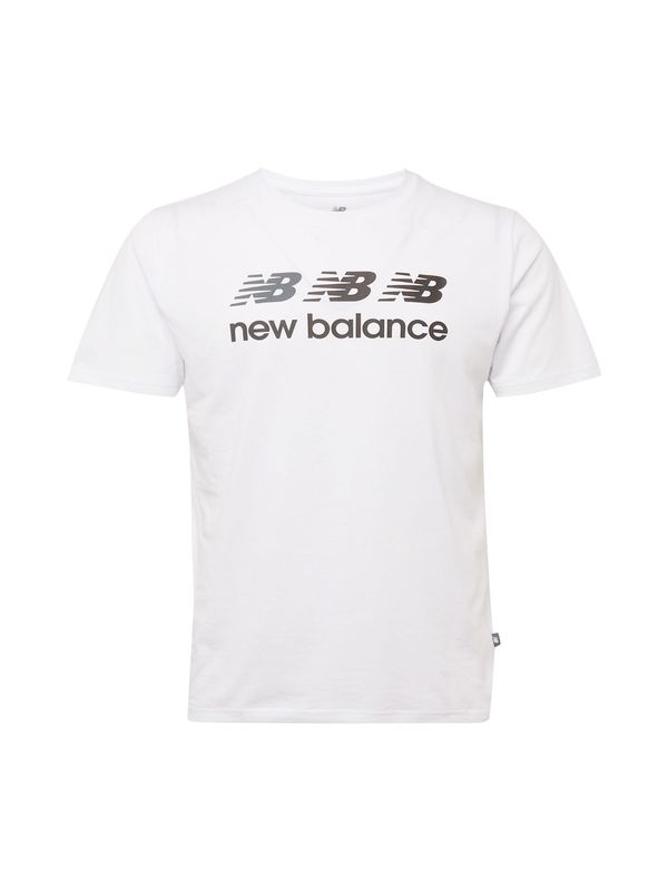 new balance new balance Тениска 'Essentials Heathert'  сиво / черно / бяло