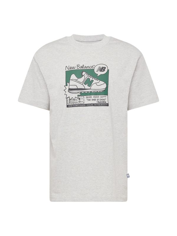 new balance new balance Тениска  сив меланж / зелено / черно