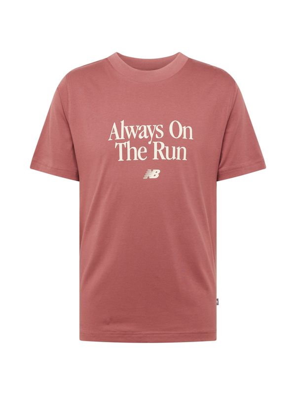 new balance new balance Тениска 'Sport Essentials'  винено червено / бяло