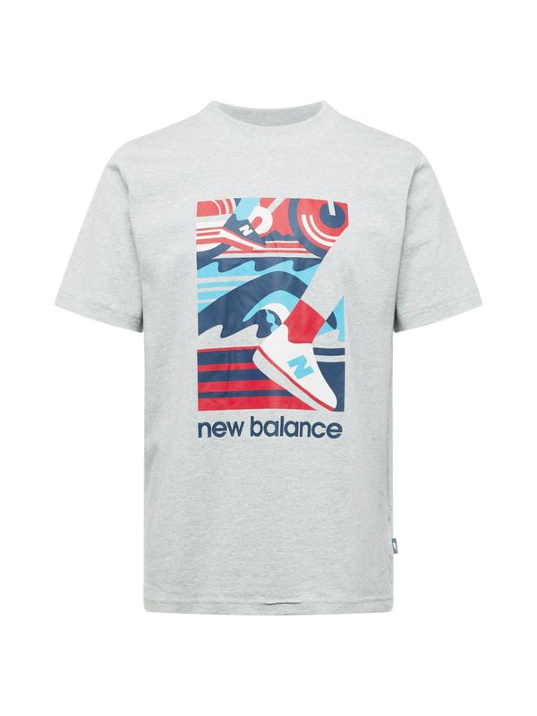 new balance new balance Тениска 'Triathlon'  синьо / светлосиво / червено / бяло