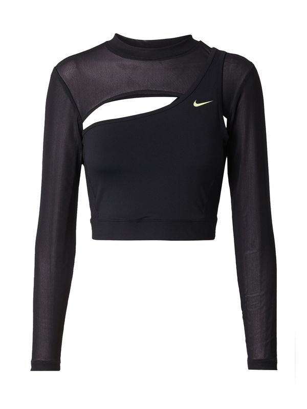 NIKE NIKE Функционална тениска  лимоненожълто / черно