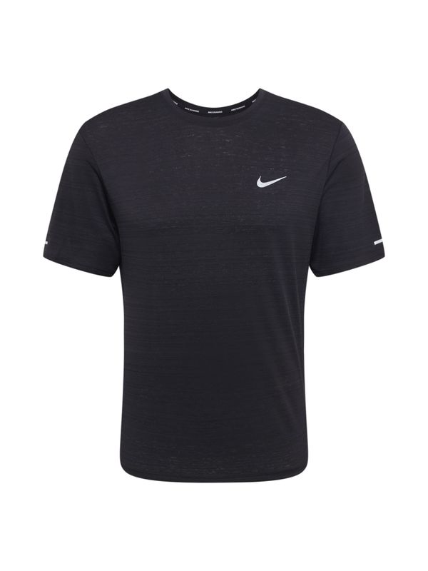 NIKE NIKE Функционална тениска 'Miler'  черно / бяло