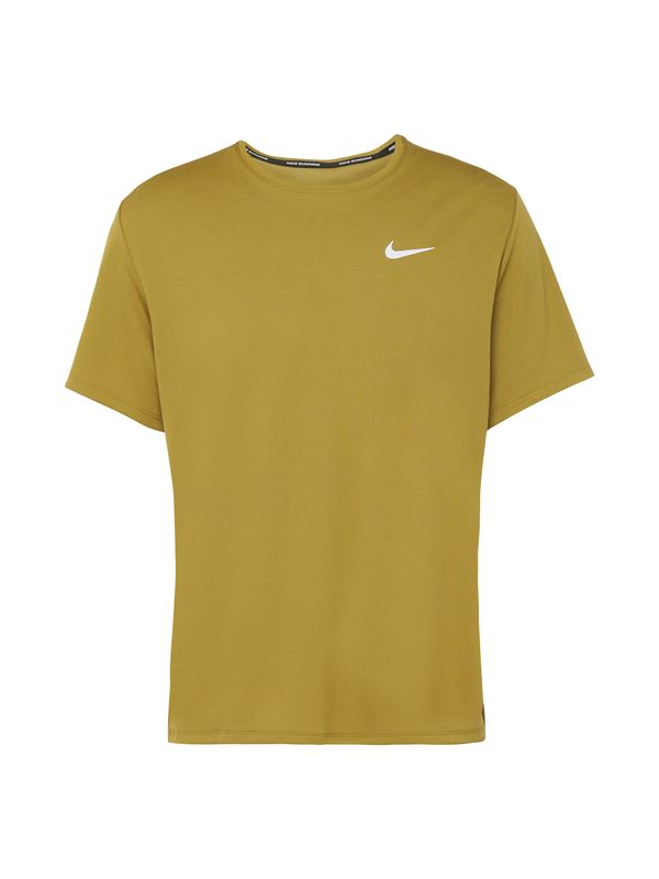 NIKE NIKE Функционална тениска 'MILER'  маслина / бяло