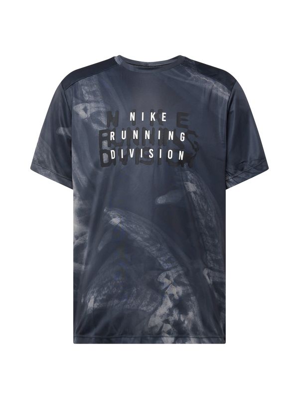 NIKE NIKE Функционална тениска 'Run Division Rise 365'  сиво / черно / бяло