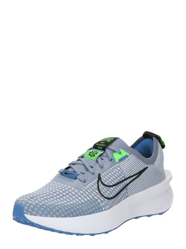 NIKE NIKE Маратонки за бягане 'Interact Run'  гълъбово синьо / неоново зелено / черно / бяло