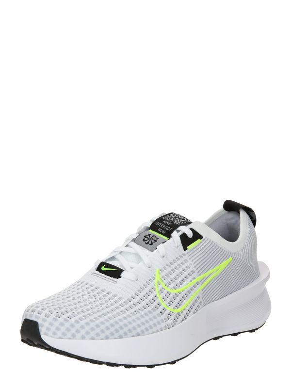 NIKE NIKE Маратонки за бягане 'Interact Run'  сиво / лайм / черно / бяло