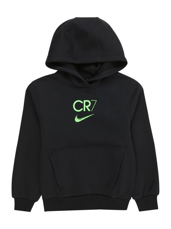 NIKE NIKE Спортен блузон 'CR7 CLUB FLEECE'  светлозелено / черно