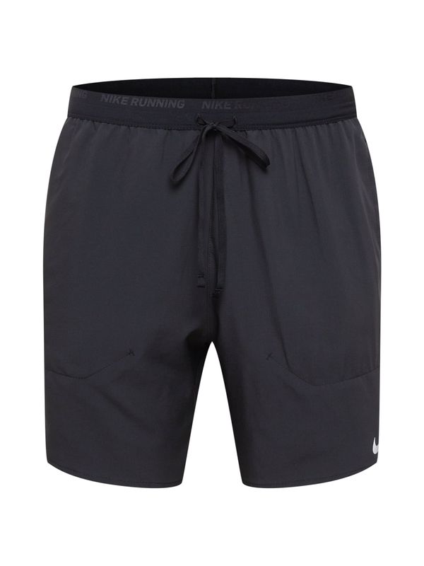 NIKE NIKE Спортен панталон  черно / сребърно