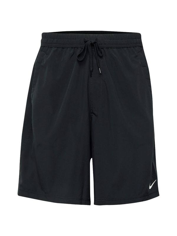 NIKE NIKE Спортен панталон 'FORM 9IN'  черно / бяло