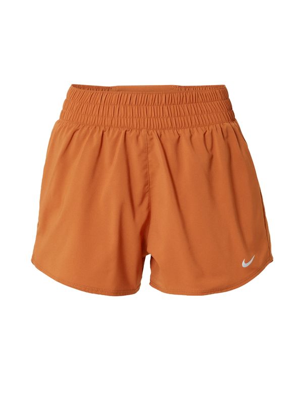 NIKE NIKE Спортен панталон 'One'  ръждиво кафяво / бяло