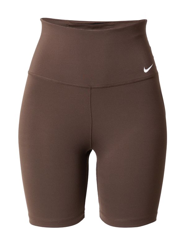 NIKE NIKE Спортен панталон 'ONE'  шоколад / бяло