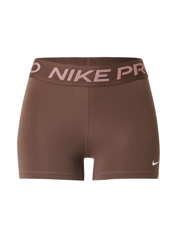 NIKE NIKE Спортен панталон 'Pro'  кафяво / бледорозово / бяло