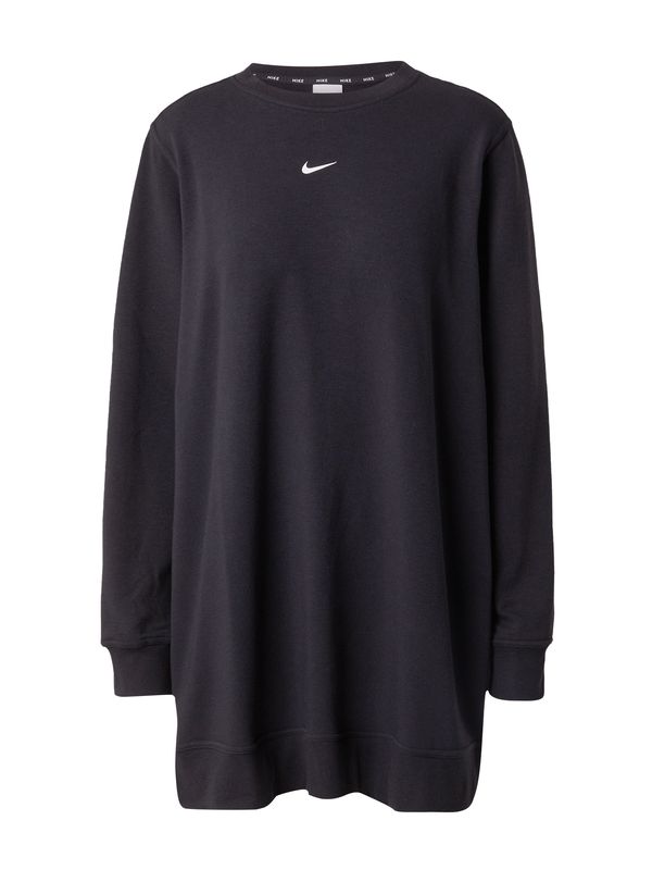 NIKE NIKE Спортен суитшърт с качулка  черно / бяло