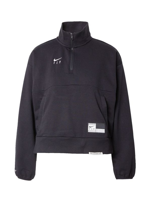 NIKE NIKE Спортен суитшърт с качулка 'NOVELTY'  черно / бяло