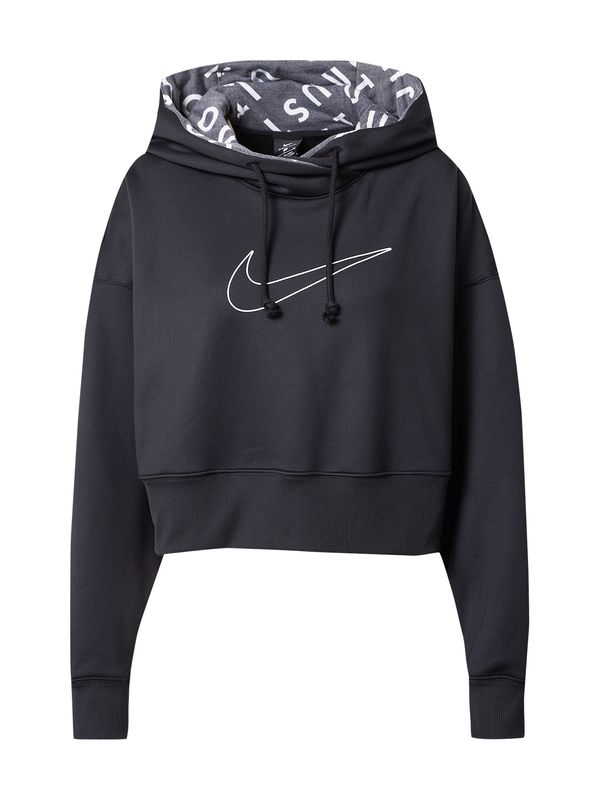 NIKE NIKE Спортен суитшърт с качулка 'Therma'  черно / бяло
