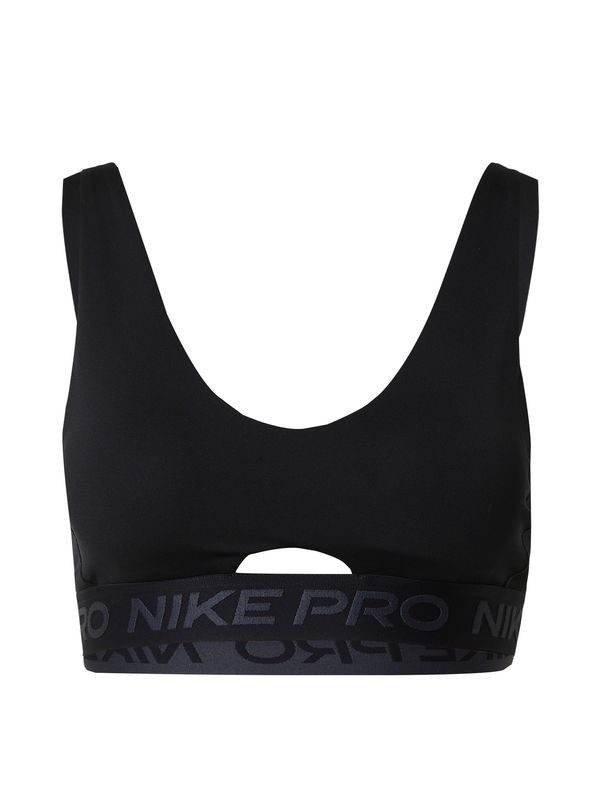 NIKE NIKE Спортен сутиен 'INDY'  графитено сиво / черно / бяло