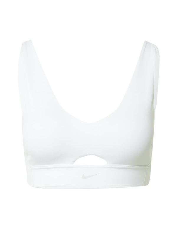 NIKE NIKE Спортен сутиен 'Indy'  светлосиво / бяло