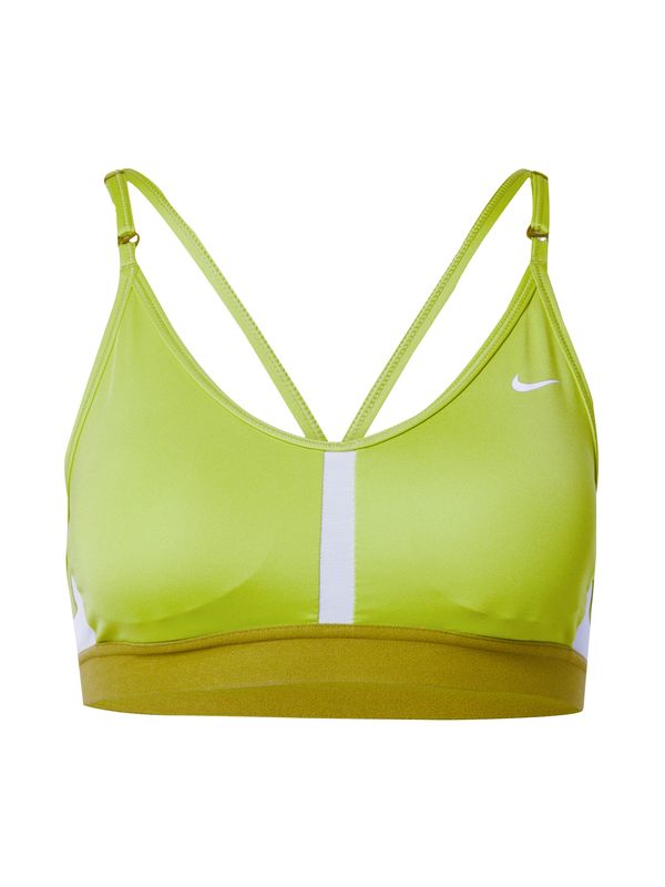 NIKE NIKE Спортен сутиен  лайм / маслина / бяло