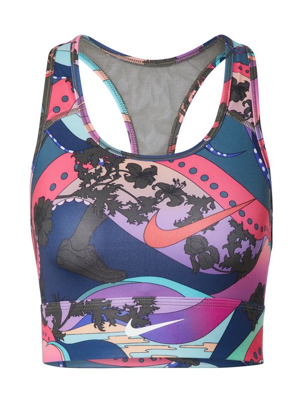 NIKE NIKE Спортен сутиен  синьо / корал / розово / черно