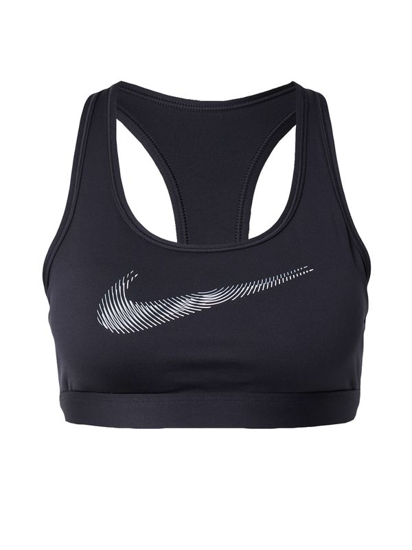 NIKE NIKE Спортен сутиен  сиво / черно / бяло