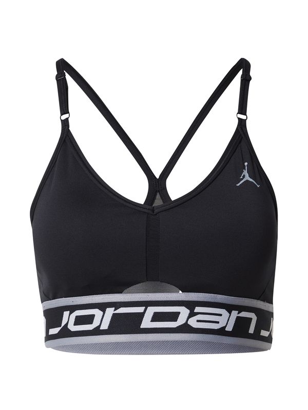 NIKE NIKE Спортен сутиен  сребърно сиво / черно